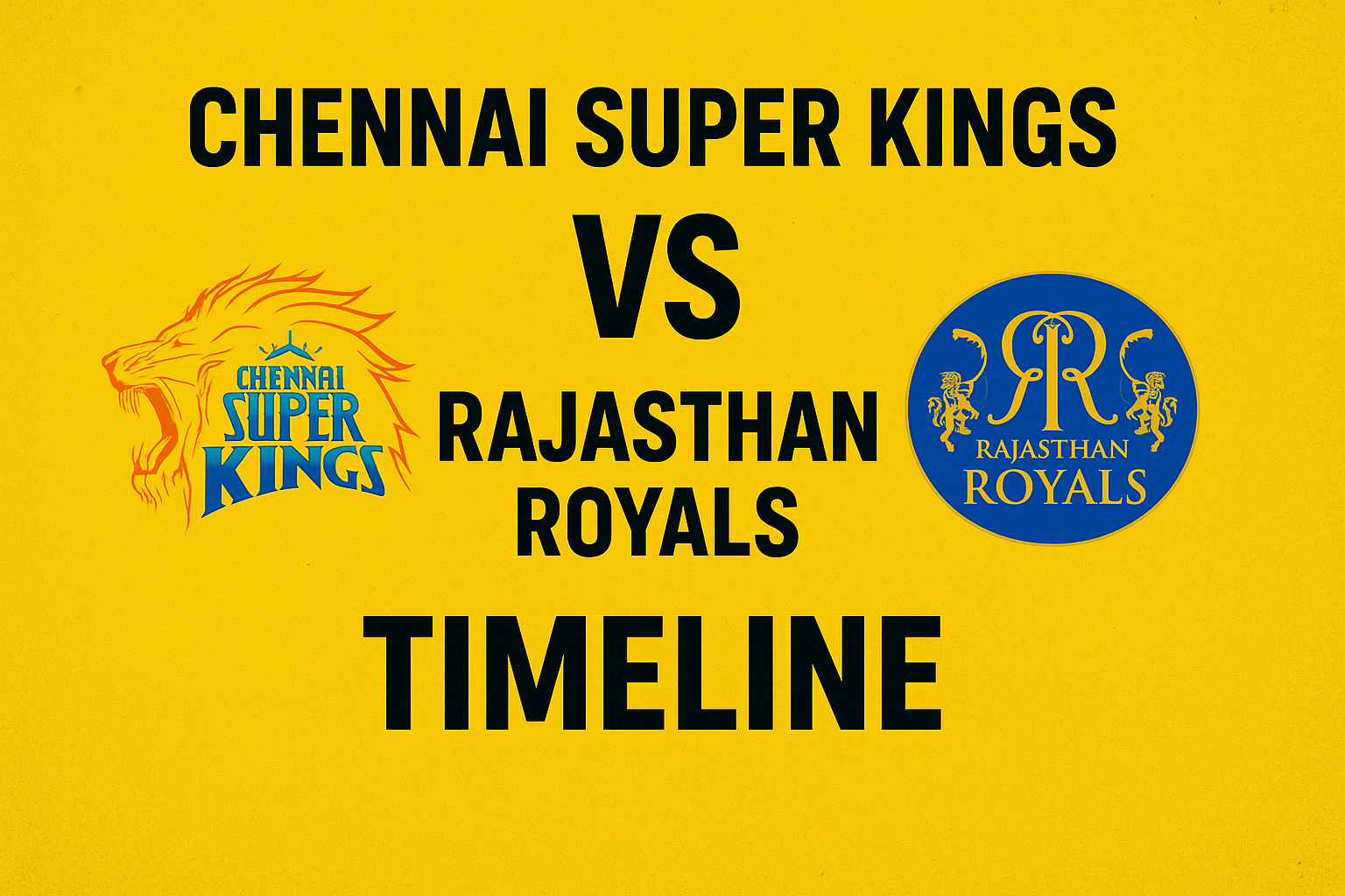 chennai super kings vs rajasthan royals timeline