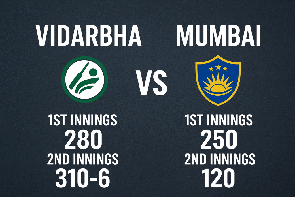 vidarbha cricket team vs mumbai cricket team match scorecard