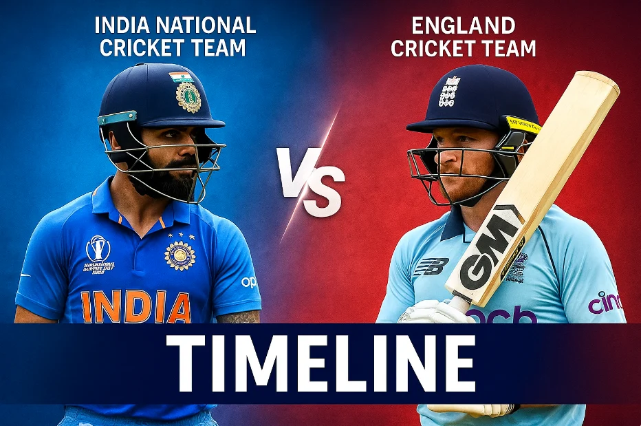 India vs England cricket timeline rivalry
