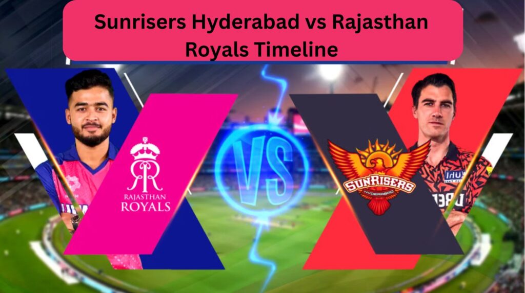 sunrisers hyderabad vs rajasthan royals timeline
