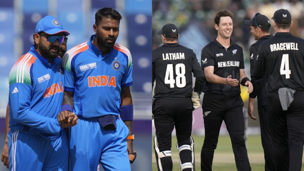 “New Zealand cricket team vs India cricket team timeline graphic.”