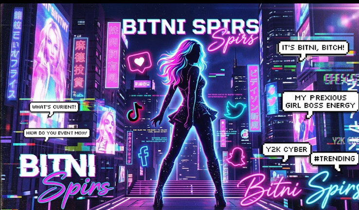 Digital artwork representing the viral Bitni Spirs internet trend and pop culture meme phenomenon.